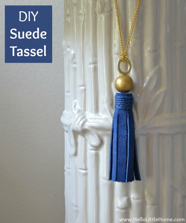 DIY Suede Tassels | Hello Little Home #craft #blue #gold
