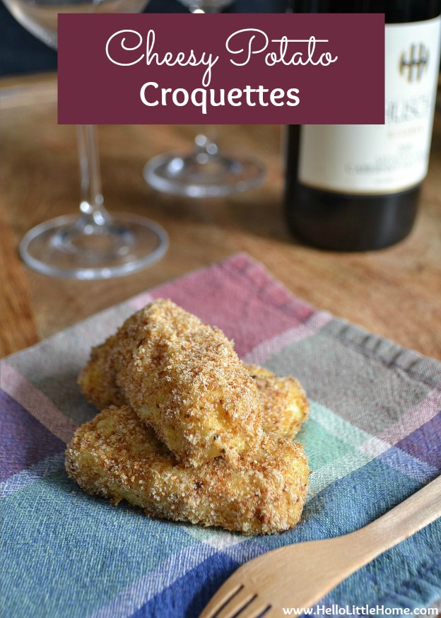 Cheesy Potato Croquettes | Hello Little Home #snack #appetizer #BlogsgivingDinner #leftovers
