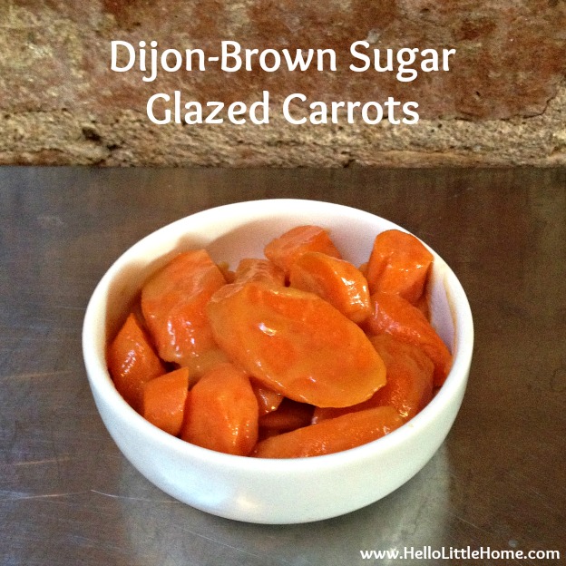 Dijon-Brown Sugar Glazed Carrots ... Get this easy recipe + 100 other vegetarian winter recipes that are perfect for any occassion! | Hello Little Home
