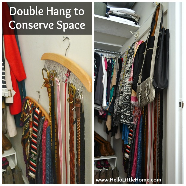 Double Hang Scarves to Conserve Space.