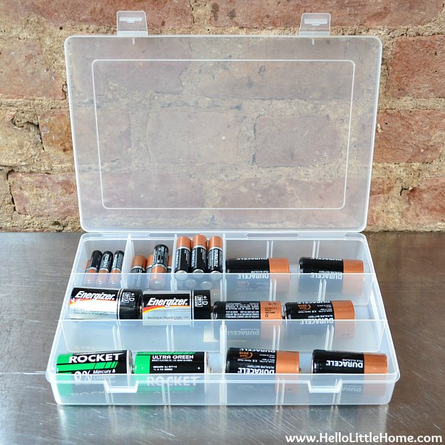 Hall Closet Makeover: Organizing Batteries | Hello Little Home