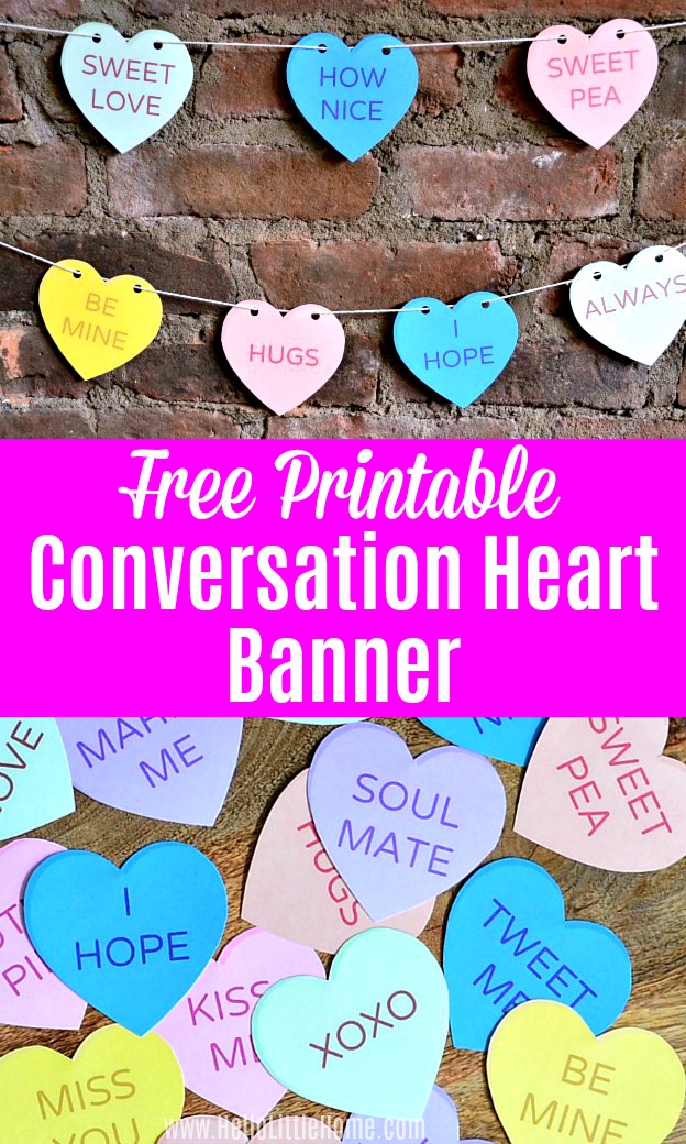 DIY Conversation Heart Banner with Free Printables