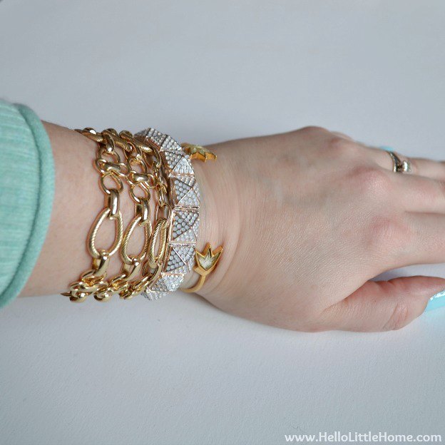 Casual Valentine's Day Outfit: Bracelets | Hello Little Home
