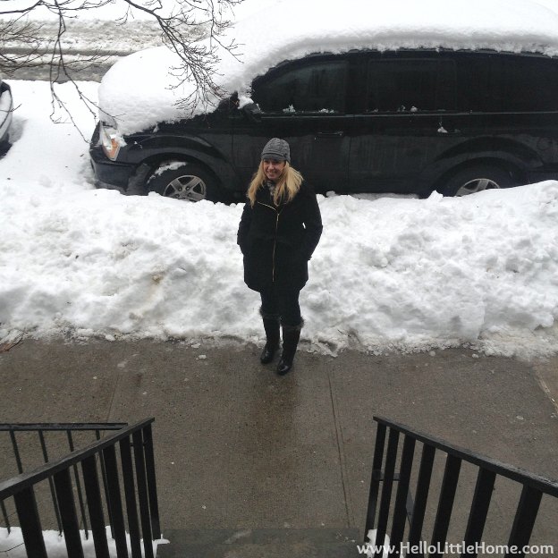Me on a Snowy NYC Sidewalk | Hello Little Home