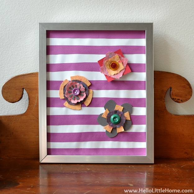 DIY Spring Flower Art | Hello Little Home #craft #flowers #stripes