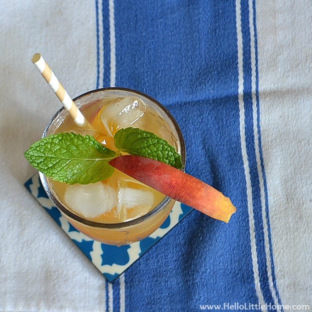 Mint Peach Green Tea Cooler | Hello Little Home #drink #recipe #IcedTea