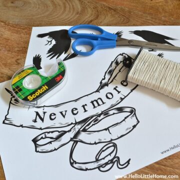 "The Raven" Halloween Decor (Printable Poem + Art) | Hello Little Home