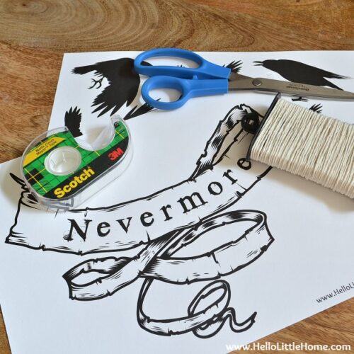 "The Raven" Halloween Decor (Printable Poem + Art) | Hello Little Home