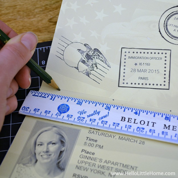 Assembling the DIY Passport Invitation | Hello Little Home