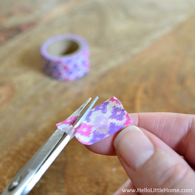 Trimming tape for a Washi Tape Nail Art | Hello Little Home #nails #nailpolish #manicure