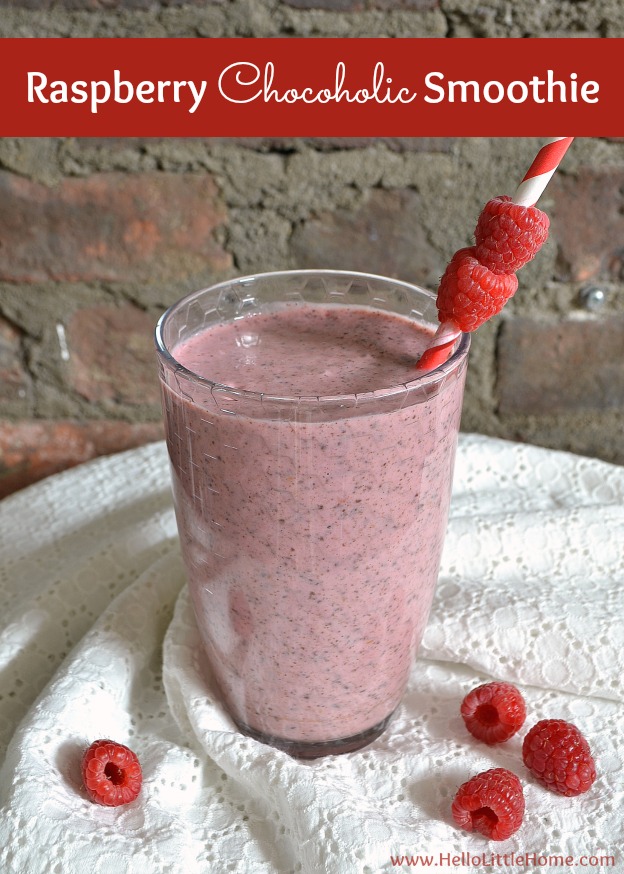 Treat yourself to a delicious Raspberry Chocolate Smoothie! | Hello Little Home #MullerMoment