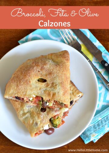 Broccoli, Feta, and Olive Calzones | Hello Little Home