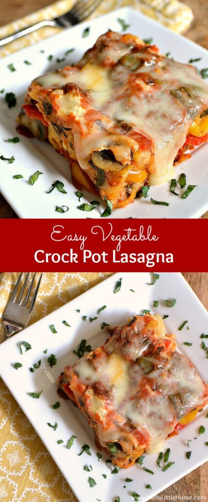 Easy Vegetable Crock Pot Lasagna | Hello Little Home