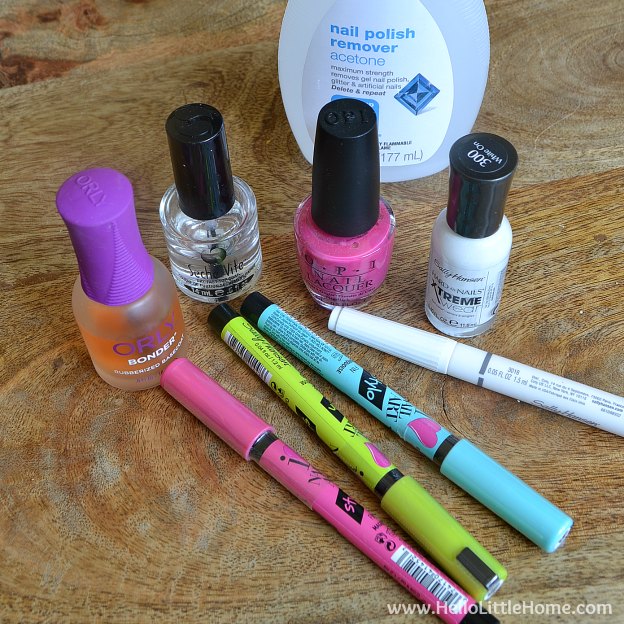 Supplies for a DIY Manicure with Nail Art! | Hello Little Home