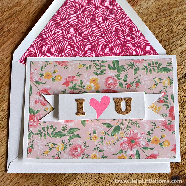 One of three easy DIY Valentine's Day cards ... give one to a friend or your sweetie! | Hello Little Home