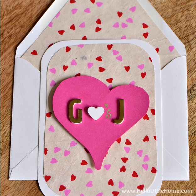 One of three easy DIY Valentine's Day cards ... give one to a friend or your sweetie! | Hello Little Home