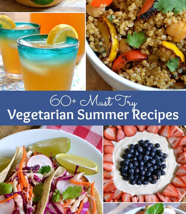 Over 60 must try Vegetarian Summer Recipes! From drinks to entrees to desserts, don't miss these mouthwatering vegetarian recipes that are perfect for any summer occassion! | Hello Little Home
