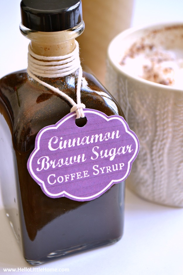 Cinnamon Brown Sugar Coffee Syrup ... Get this easy recipe + 100 other vegetarian winter recipes that are perfect for any occassion! | Hello Little Home