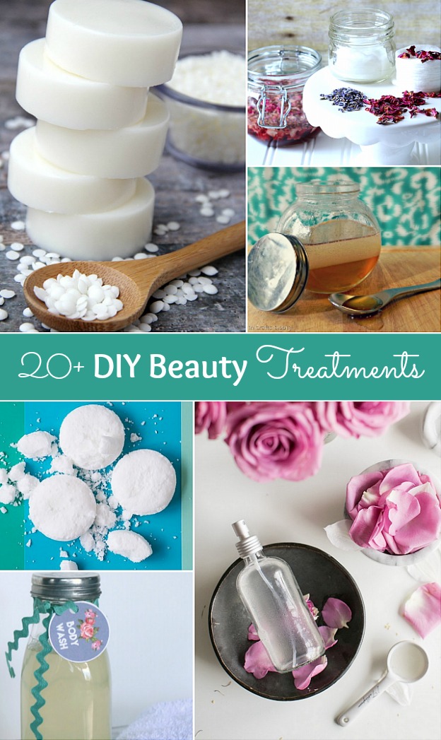 These DIY Beauty Treatments are full of healthy ingredients to soothe your skin, moisturize your hair, and pamper your feet! Give one as a DIY beauty gift to someone special! | Hello Little Home