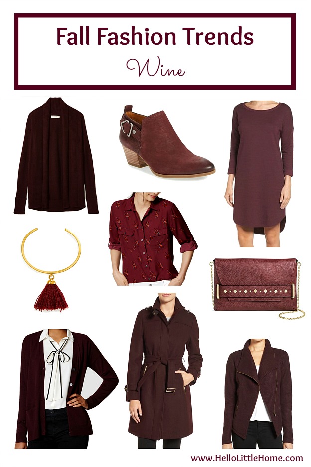 Five fall fashion trends anyone can wear ... wine! Update your fall wardrobe with these trendy, but classic clothes that you can wear this season and beyond! | Hello Little Home