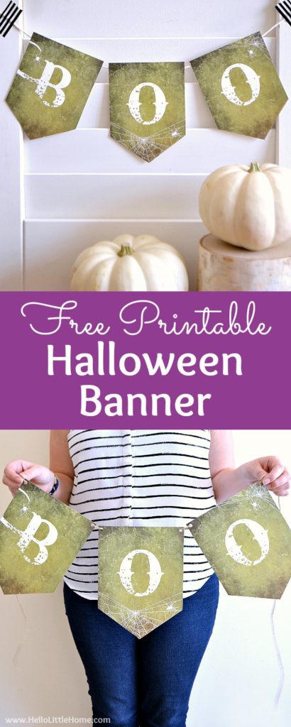 Free Printable Halloween Banner ... Boo! | Hello Little Home