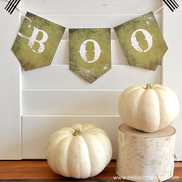 A Printable Halloween Banner with a Boo message.