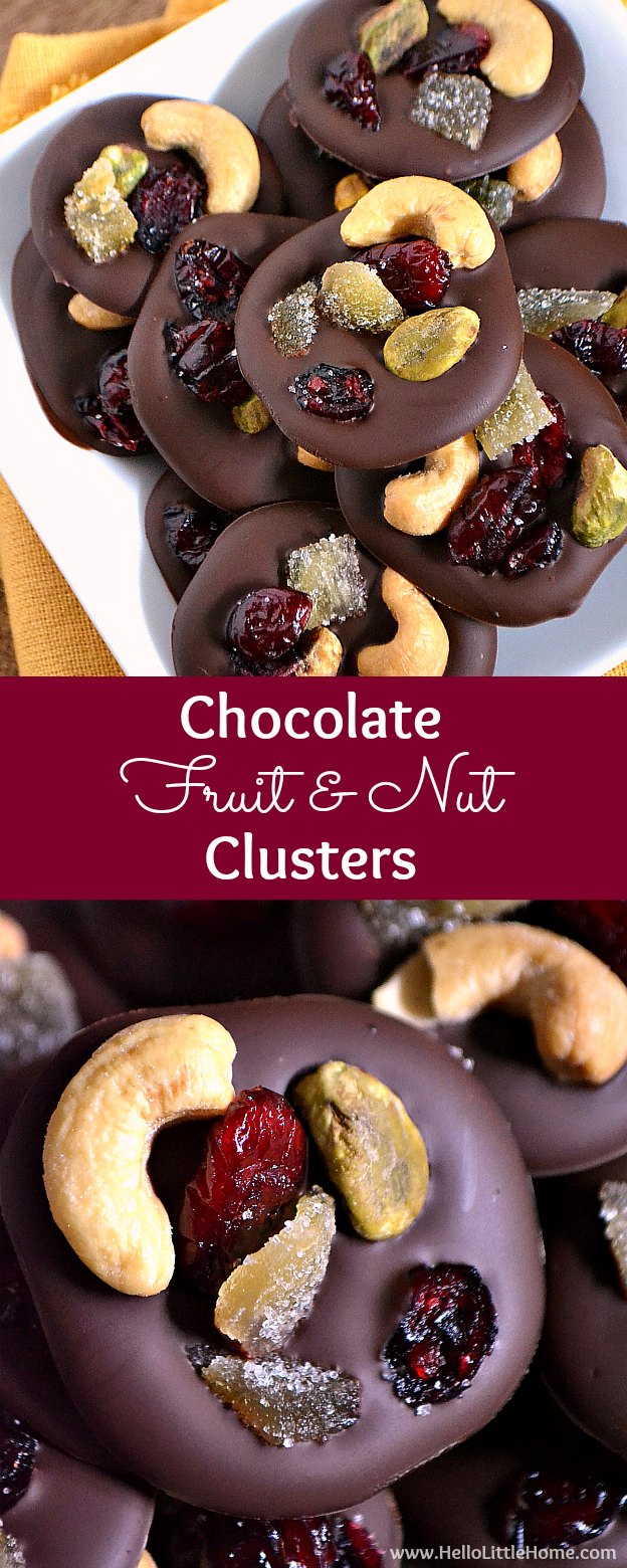 Fruit and Nut Chocolates on a plate.