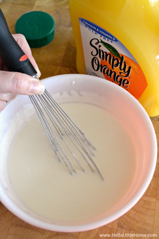 Mixing yogurt for parfait.