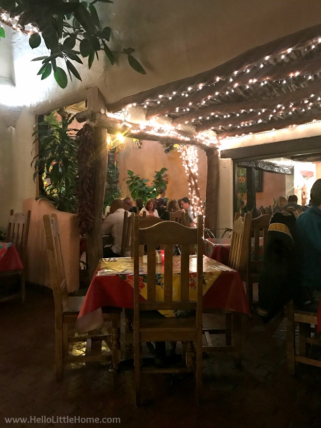 Dinner at the historic and delicious La Posta de Mesilla in Las Cruces, New Mexico during an El Paso to Phoenix Road Trip! Travel from Texas to Arizona with lots of fun stops along the way, including White Sands National Monument and MLB spring training! Find out the best things to do in El Paso and Phoenix, from can't miss sights to delicious restaurants! | Hello Little Home