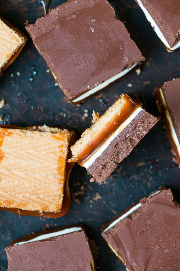 The ultimate Birthday Cake Alternatives roundup ... over 70 delicious recipes perfect for adults and for kids alike, including these Chocolate Peanut Butter Bars from Meg Is Well! These fun dessert ideas range from healthy to decadent. Awesome non cake birthday ideas your whole family will love! | Hello Little Home