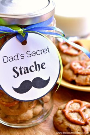 Dad's Secret Stache Printable (Easy Father's Day Idea) | Hello Little Home