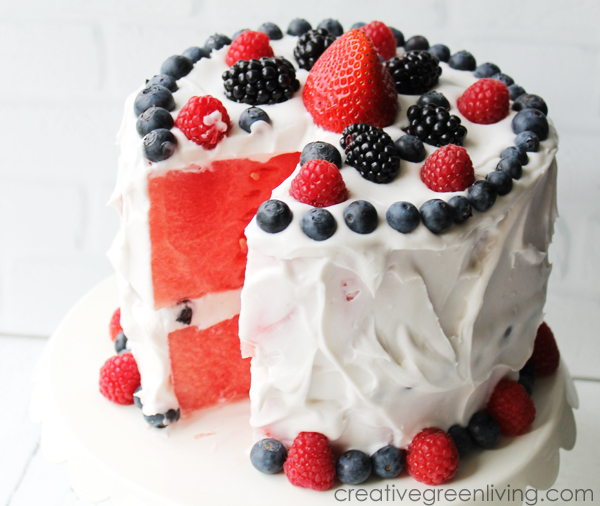 The ultimate Birthday Cake Alternatives roundup ... over 70 delicious recipes perfect for adults and for kids alike, including this Layered Watermelon Cake from Creative Green Living! These fun dessert ideas range from healthy to decadent. Awesome non cake birthday ideas your whole family will love! | Hello Little Home