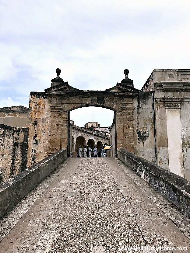 View of the historic entrance to Castillo San Cristóbal, part of the San Juan National Historic Site and one of the best things to in San Juan, Puerto Rico! | Hello Little Home