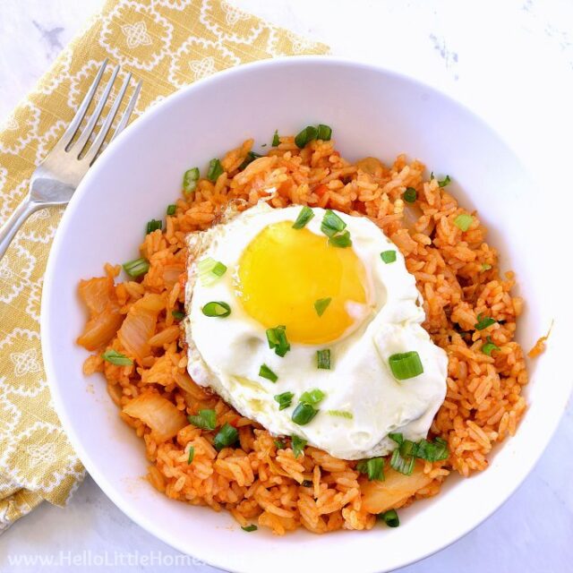 Easy Kimchi Fried Rice Recipe ... Fast + Delicious! | Hello Little Home