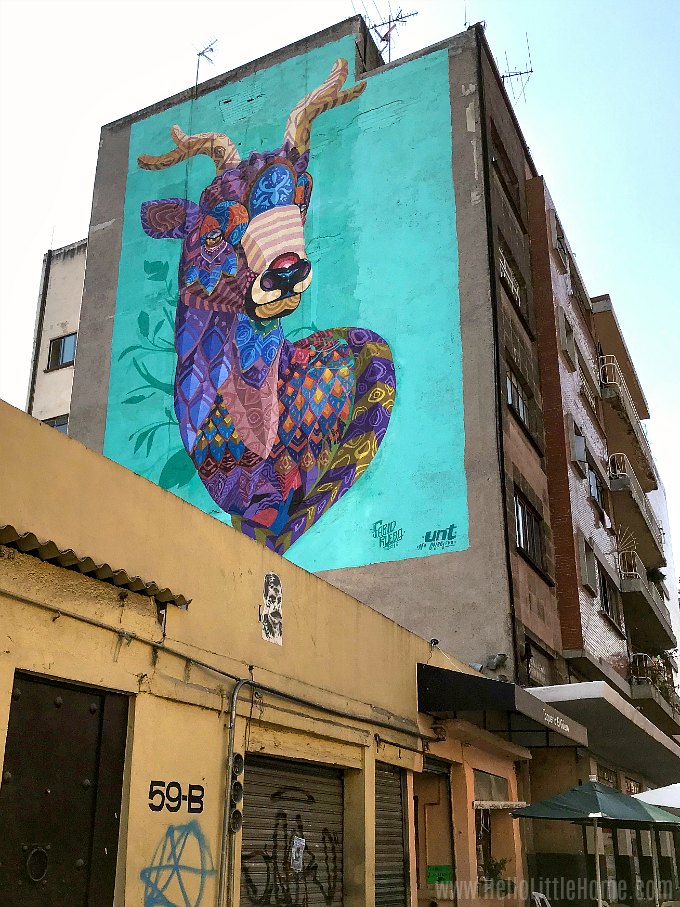 A colorful mural on Calle Regina in the Centro Historico of Mexico City.