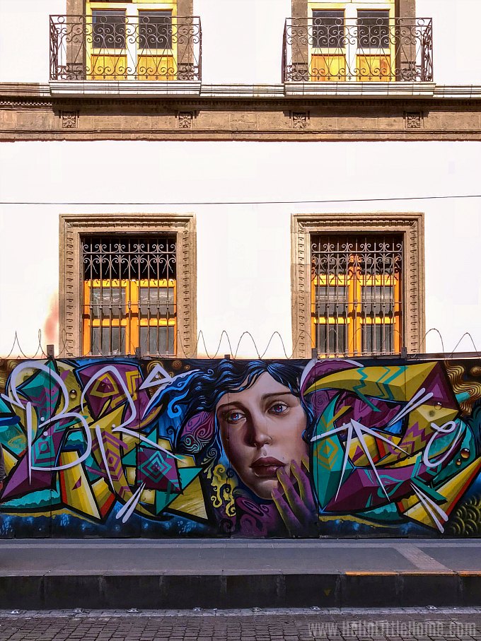 Mexico City street art on Calle Republica del Salvador.