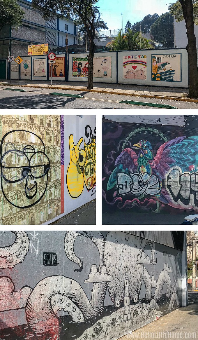 Street art in the Roma Norte neighborhood in Mexico City.