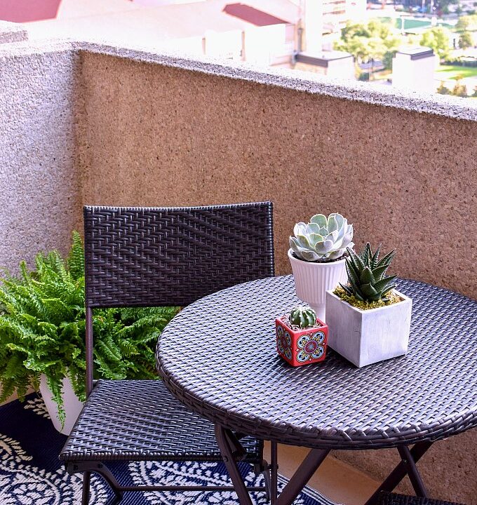 How to decorate a small patio on a budget.