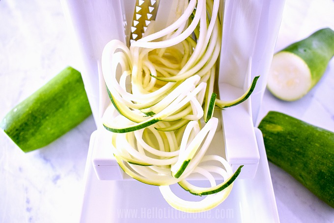 How to make zoodles with a spiralizer.