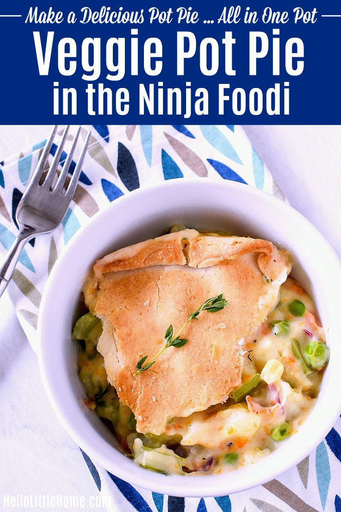 A bowl of Veggie Pot Pie made in the Ninja Foodi.