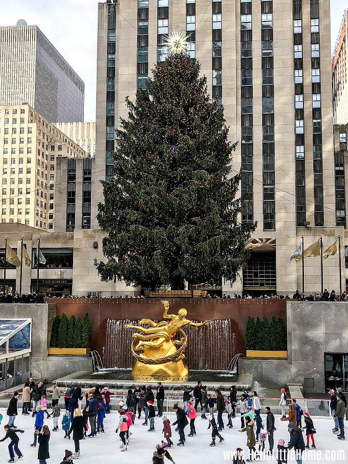 The Rockefeller Center Christmas Tree and Ice Rink.