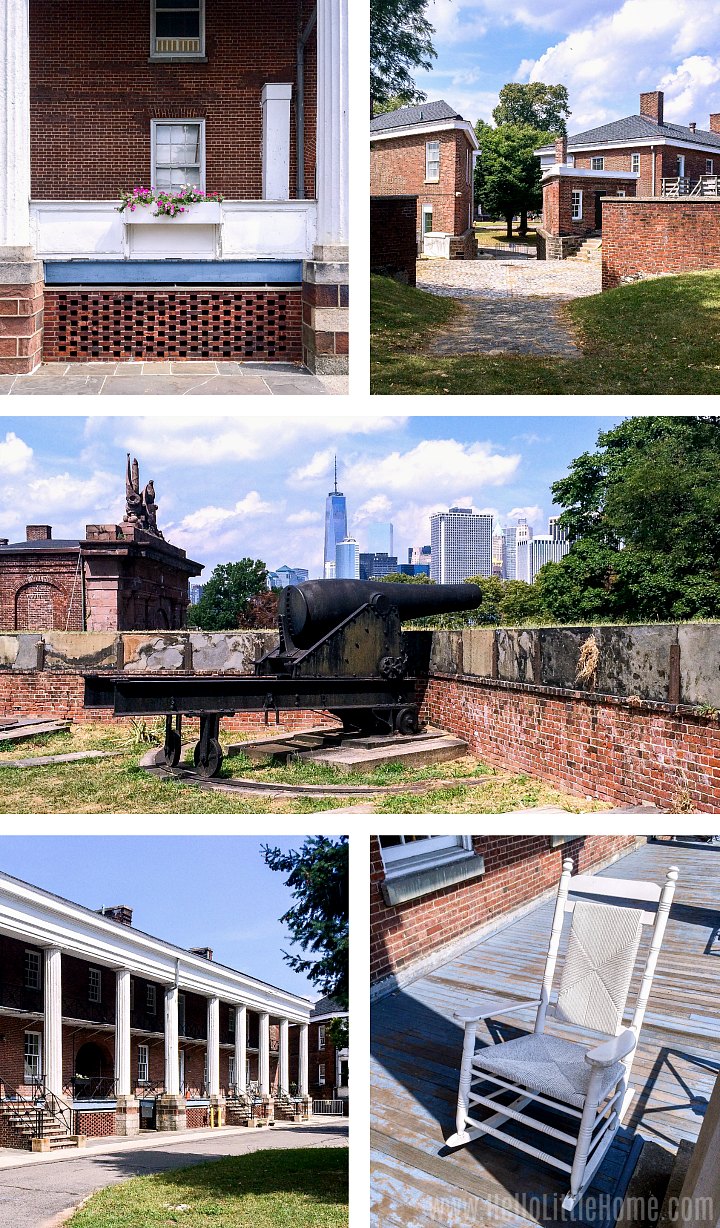 A collage of photos showing Fort Jay.