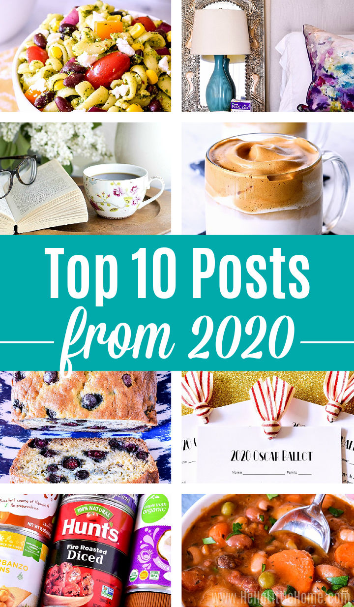 A photo collage of eight of the top 10 posts from 2020 from Hello Little Home blog.