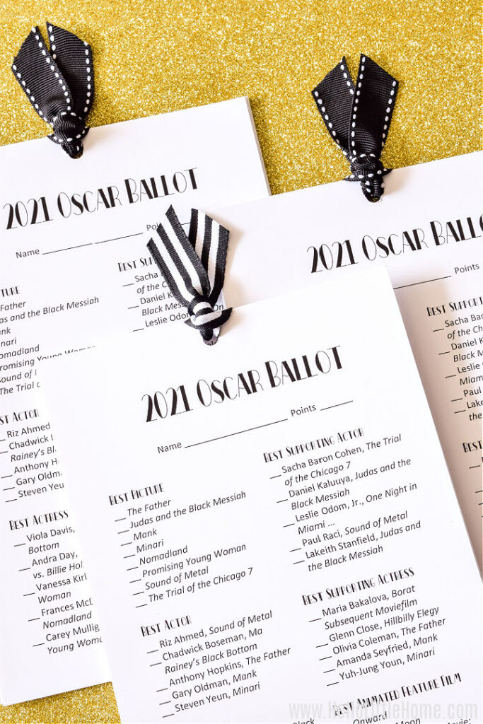 2021 Oscar Ballot (FREE Printable Ballot!) | Hello Little Home