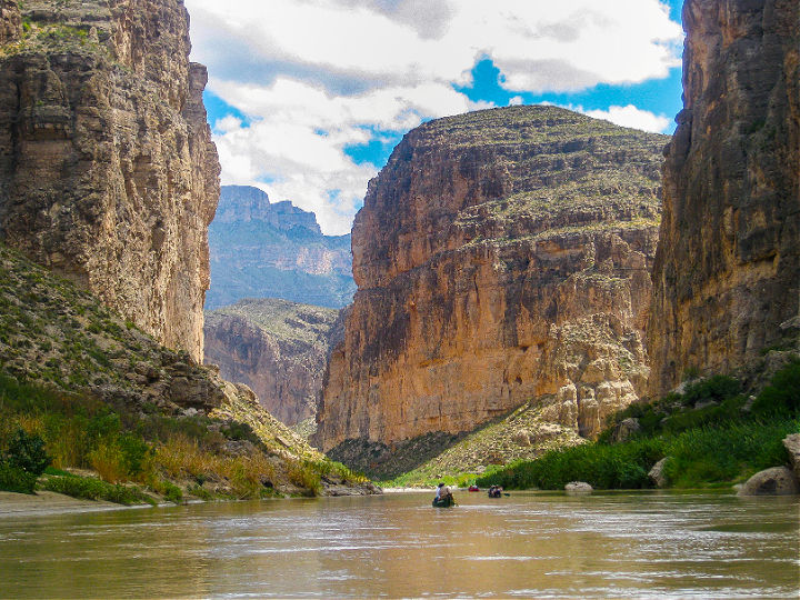 The Rio Grande Wild & Scenic River running through a canyon in Big Bend National Park in Texas.