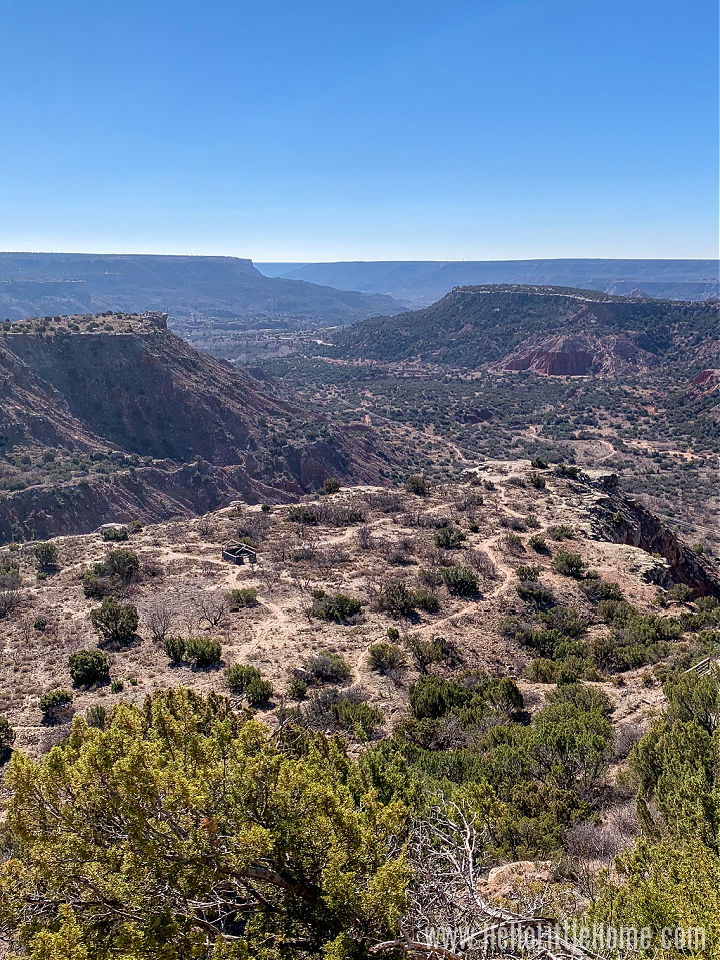 A view of the Palo Duro Canyon from the rim.