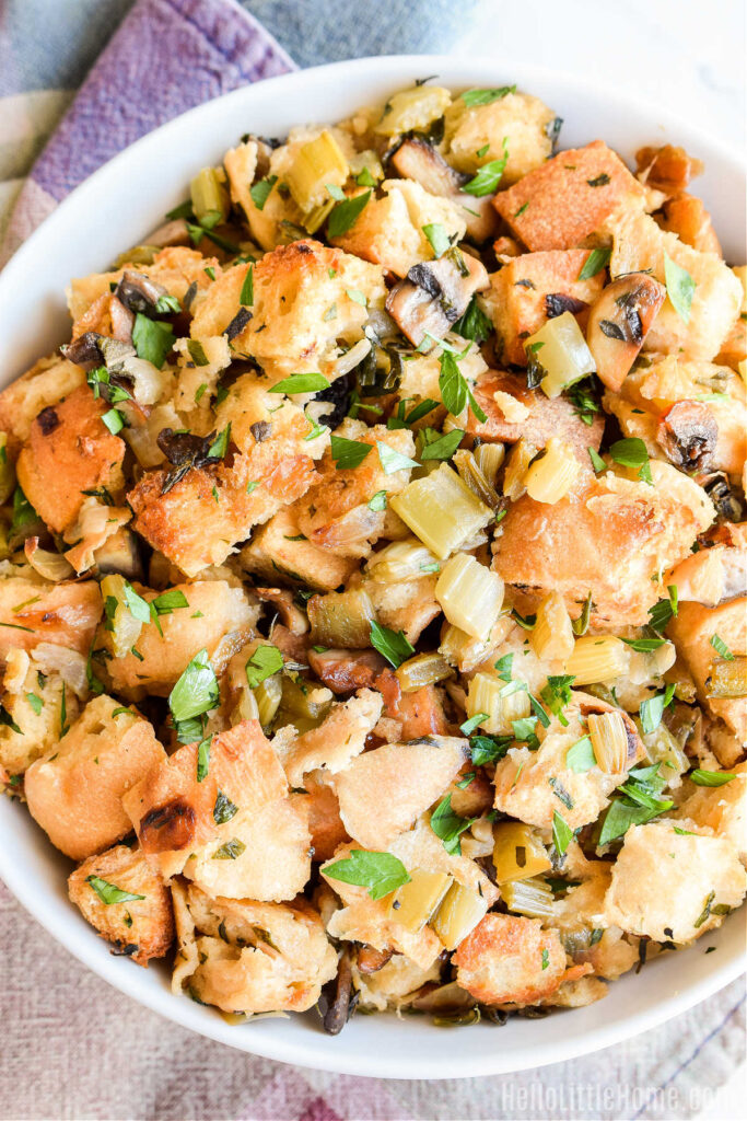 Sourdough Bread Stuffing (Easy Recipe) | Hello Little Home