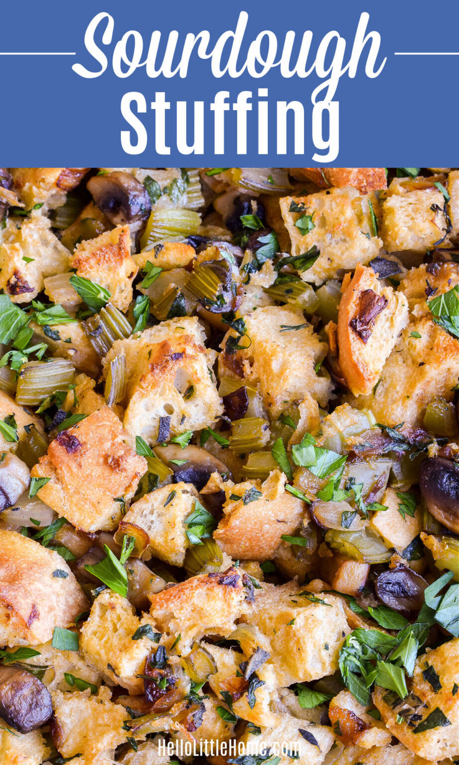 Sourdough Bread Stuffing (Easy Recipe) | Hello Little Home