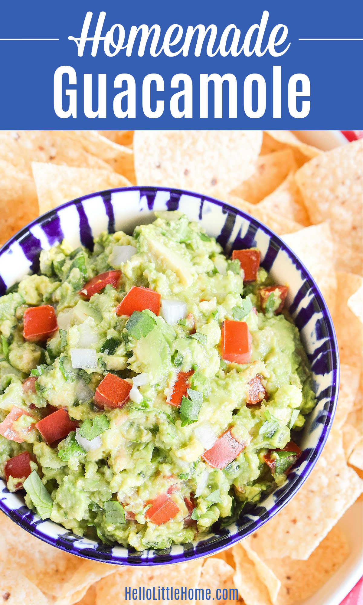 A bowl of guacamole surrounded by tortilla chips.