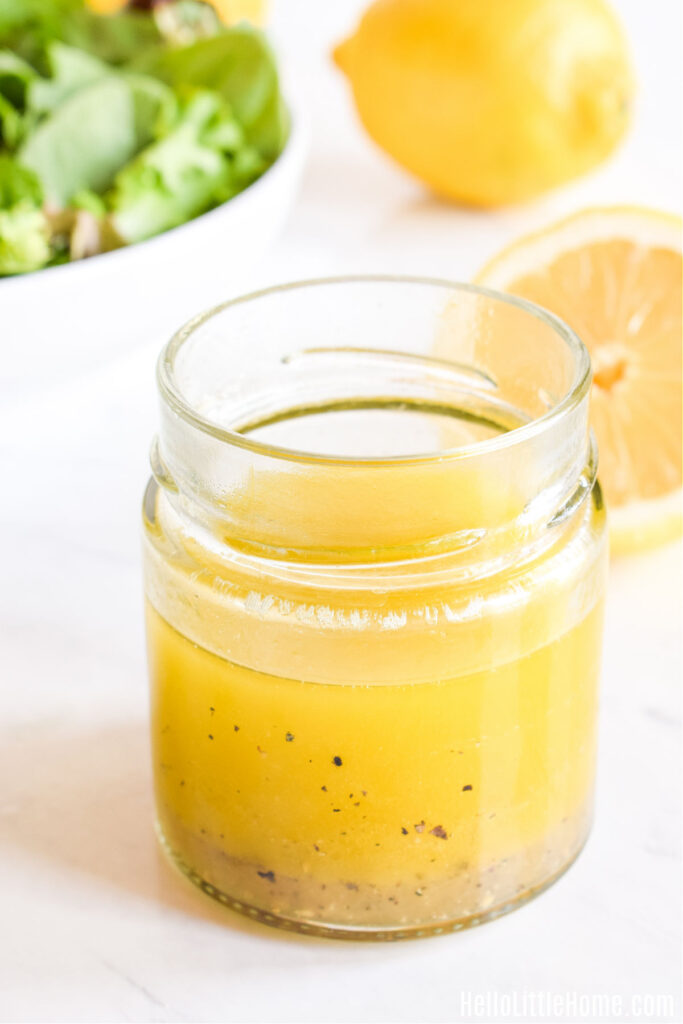 Lemon Olive Oil Dressing (Easy Recipe) Hello Little Home